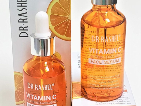 Dr Rashel Vitamin C Face Serum _ Hyaluronic Acid , Firming and Anti Aging ( Pack of 2 ) + 1 Pair of Collagen Crystal Eye Mask