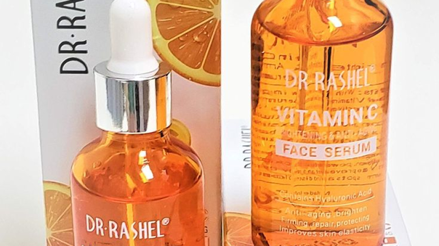 Dr Rashel Vitamin C Face Serum _ Hyaluronic Acid , Firming and Anti Aging ( Pack of 2 ) + 1 Pair of Collagen Crystal Eye Mask