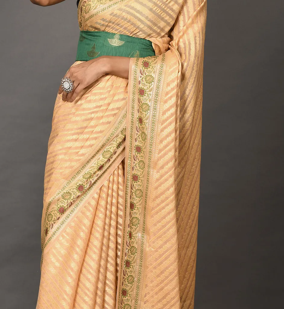 georgette-designer-saree-in-beige-and-brown-with-weaving-work